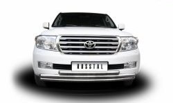 31 649 р. Тройная защита переднего бампера SLITKOFF из труб диаметром по 63 мм  Toyota Land Cruiser  200 (2007-2012) дорестайлинг  с доставкой в г. Нижний Новгород. Увеличить фотографию 3