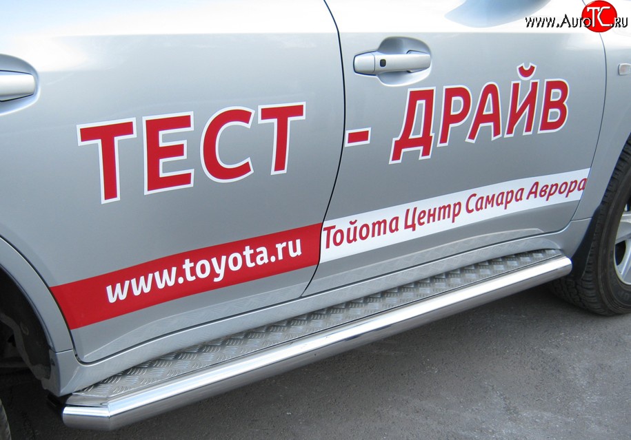 29 399 р. Широкая защита порогов SLITKOFF  Toyota Land Cruiser  200 (2007-2012) дорестайлинг  с доставкой в г. Нижний Новгород