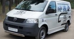 13 699 р. Защита переднего бампера (2 трубыØ63 и 42 мм, нержавейка) Russtal Volkswagen Transporter T5 дорестайлинг (2003-2009)  с доставкой в г. Нижний Новгород. Увеличить фотографию 4