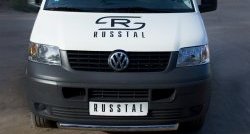 12 549 р. Одинарная защита переднего бампера Russtal диаметром 63 мм Volkswagen Transporter T5 дорестайлинг (2003-2009)  с доставкой в г. Нижний Новгород. Увеличить фотографию 2