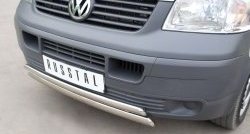 22 299 р. Защита переднего бампера (2 трубыØ75х42 мм, нержавейка) Russtal Volkswagen Transporter T5 дорестайлинг (2003-2009)  с доставкой в г. Нижний Новгород. Увеличить фотографию 3