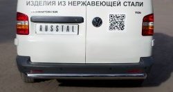 13 899 р. Защита заднего бампера (Ø63 мм, нержавейка) SLITKOFF Volkswagen Transporter T5 дорестайлинг (2003-2009)  с доставкой в г. Нижний Новгород. Увеличить фотографию 4