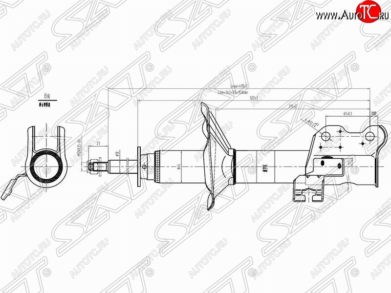 3 699 р. Правый амортизатор передний SAT  Nissan 100NX (1990-1996)  с доставкой в г. Нижний Новгород