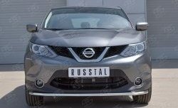 Защита переднего бампера (Ø42 мм, нержавейка, SPB) Russtal Nissan Qashqai 2 J11 дорестайлинг (2013-2019)