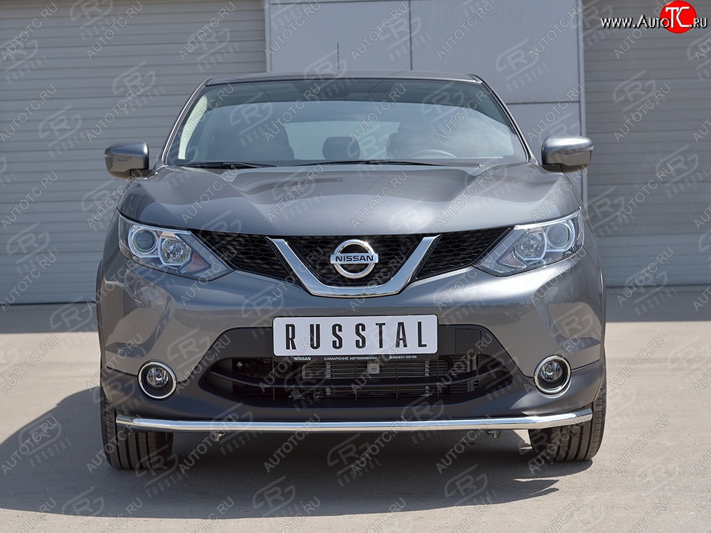 10 399 р. Защита переднего бампера (Ø42 мм, нержавейка, SPB) SLITKOFF Nissan Qashqai 2 J11 дорестайлинг (2013-2019)  с доставкой в г. Нижний Новгород