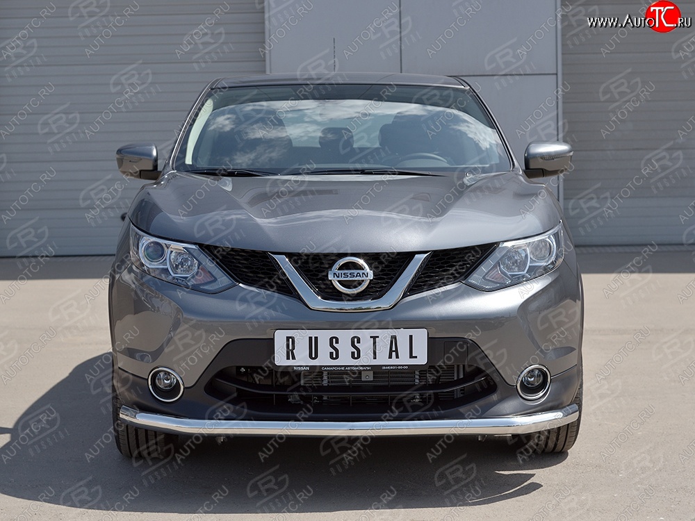 12 499 р. Защита переднего бампера (Ø42 мм, нержавейка) SLITKOFF Nissan Qashqai 2 J11 дорестайлинг (2013-2019)  с доставкой в г. Нижний Новгород