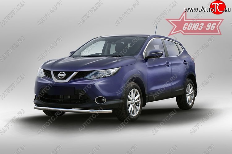 2 384 р. Защита переднего бампера одинарная Souz-96 (d60) Nissan Qashqai 2 J11 дорестайлинг (2013-2019)  с доставкой в г. Нижний Новгород