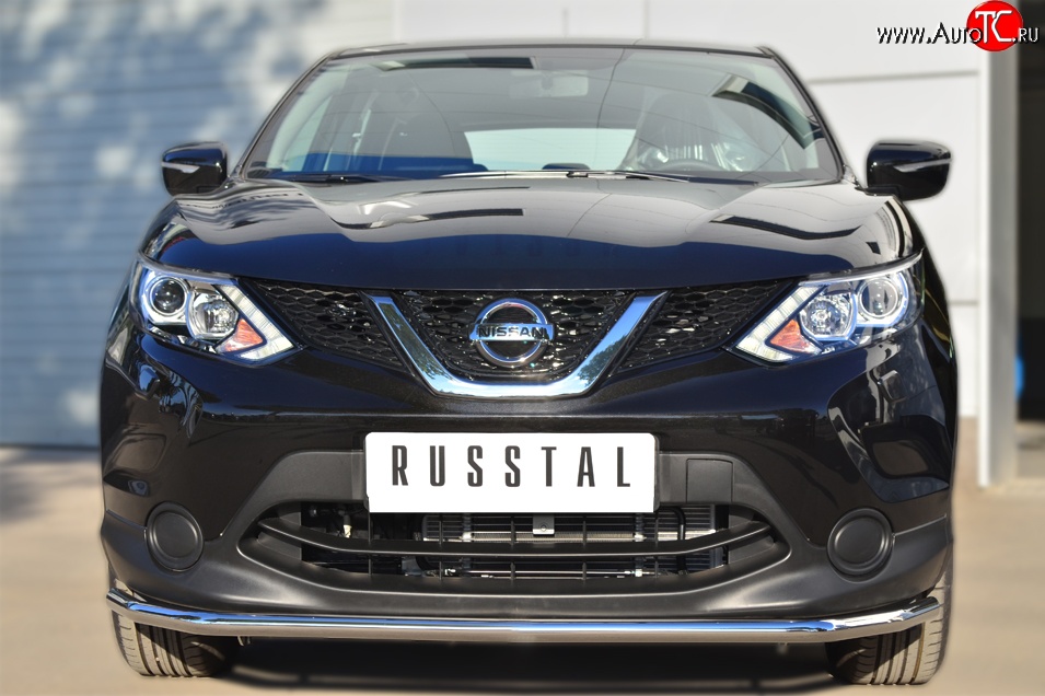 10 399 р. Одинарная защита переднего бампера диаметром 42 мм SLITKOFF Nissan Qashqai 2 J11 дорестайлинг (2013-2019)  с доставкой в г. Нижний Новгород