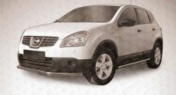 Защита переднего бампера из длинной трубы диаметром 57 мм Slitkoff Nissan Qashqai +2 1 J10 рестайлинг (2010-2014)