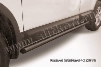 Защита порогов Slitkoff Nissan (Нисан) Qashqai +2 (Кашкай)  1 (2010-2014) 1 J10 рестайлинг