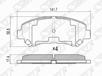 Комплект тормозных колодок SAT Nissan Qashqai +2 1 J10 дорестайлинг (2008-2010)