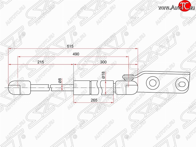 999 р. Правый газовый упор крышки багажника SAT Nissan Wingroad 2 Y11 дорестайлинг универсал (1999-2001)  с доставкой в г. Нижний Новгород