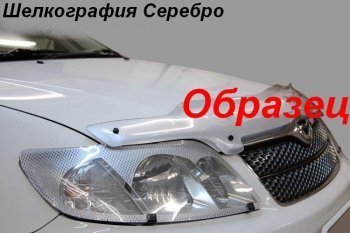 2 569 р. Дефлектор капота CA-Plastiс exclusive  Nissan AD  Y12 (2006-2016) дорестайлинг (Шелкография серебро)  с доставкой в г. Нижний Новгород. Увеличить фотографию 2