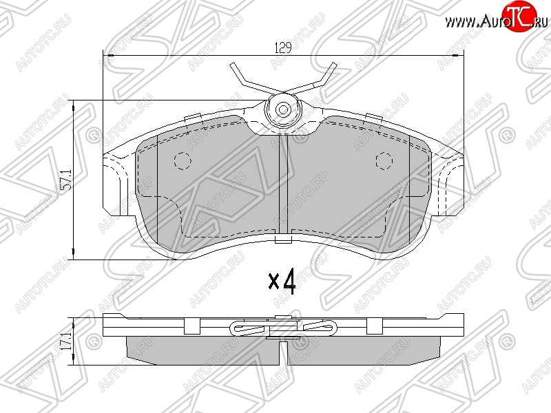 1 179 р. Колодки тормозные SAT (передние) Nissan Bluebird Sylphy седан G10 дорестайлинг (2000-2003)  с доставкой в г. Нижний Новгород