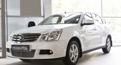 1 799 р. Защитная сетка решетки переднего бампера РА Nissan Almera G15 седан (2012-2019)  с доставкой в г. Нижний Новгород. Увеличить фотографию 3