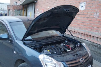 2 969 р. Упор капота MV-Tuning (одинарный) Nissan Almera G15 седан (2012-2019)  с доставкой в г. Нижний Новгород. Увеличить фотографию 3