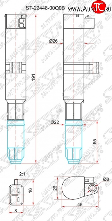 869 р. Катушка зажигания SAT  Nissan Almera  G15 (2012-2019) седан  с доставкой в г. Нижний Новгород