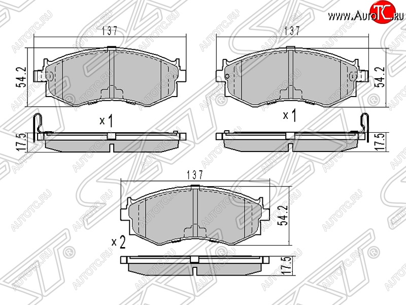 1 269 р. Колодки тормозные SAT (передние)  Nissan Bluebird  седан - Sunny  B15  с доставкой в г. Нижний Новгород