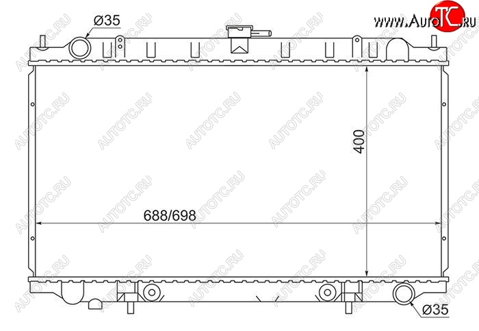 5 649 р. Радиатор двигателя (трубчатый, 2.0/2.5/3.0, МКПП/АКПП) SAT  Nissan Cefiro  A32 - Maxima  A32  с доставкой в г. Нижний Новгород