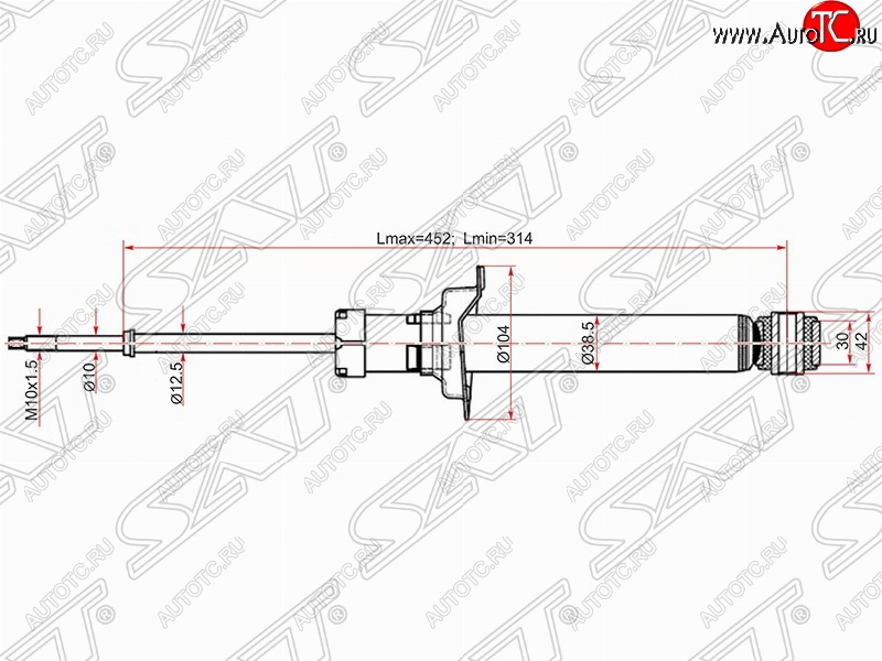 2 379 р. Амортизатор задний SAT (установка на левую или правую сторону) Nissan Cefiro A32 (1994-1998)  с доставкой в г. Нижний Новгород