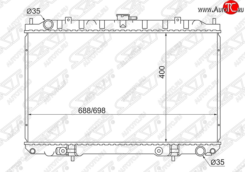 7 699 р. Радиатор двигателя (пластинчатый, 2.0/3.0, МКПП/АКПП) SAT Nissan Cefiro A33 (1998-2003)  с доставкой в г. Нижний Новгород