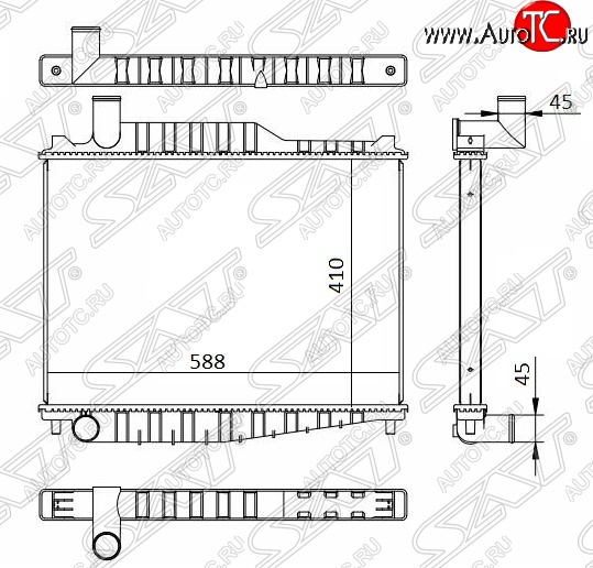 10 349 р. Радиатор двигателя (пластинчатый, МКПП) SAT Nissan Condor (1990-2005)  с доставкой в г. Нижний Новгород