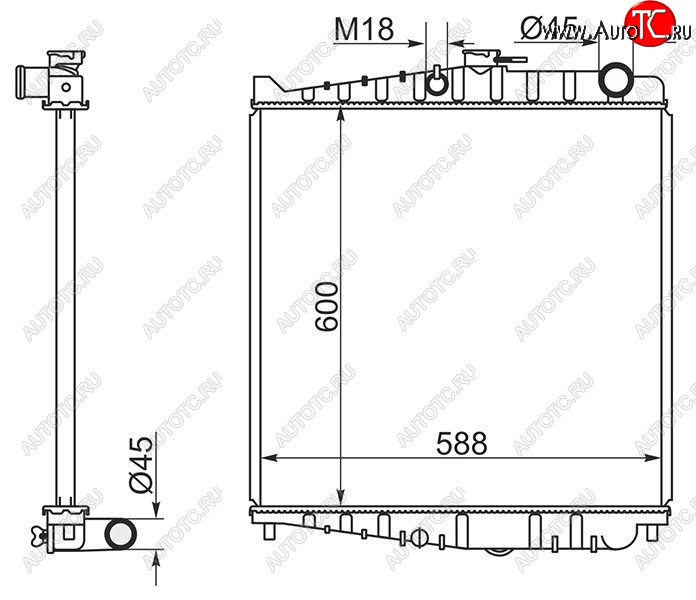 11 899 р. Радиатор двигателя (пластинчатый, FE6E, МКПП) SAT Nissan Condor (1990-2005)  с доставкой в г. Нижний Новгород