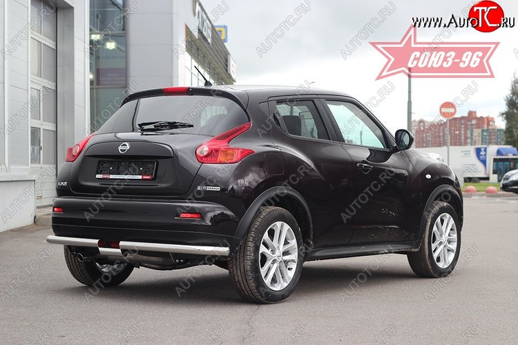 14 489 р. Защита заднего бампера 4x4 Souz-96 Premium (d60) Nissan Juke 1 YF15 дорестайлинг (2010-2014)  с доставкой в г. Нижний Новгород