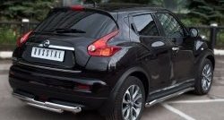 12 349 р. Защита заднего бампера (Ø63 и 42 мм, нержавейка) SLITKOFF  Nissan Juke  1 YF15 (2010-2014) дорестайлинг  с доставкой в г. Нижний Новгород. Увеличить фотографию 4