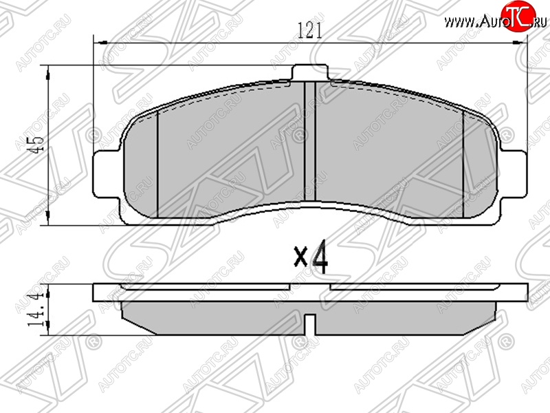 739 р. Колодки тормозные SAT (передние) Nissan Micra K11 5 дв. дорестайлинг (1992-2000)  с доставкой в г. Нижний Новгород