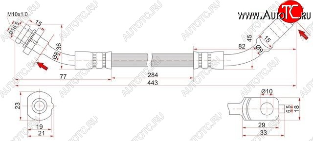 899 р. Тормозной шланг SAT (передний, правый)  Nissan Mistral - Terrano2  R20  с доставкой в г. Нижний Новгород