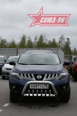 20 654 р. Защита переднего бампера Souz-96 (d76) Nissan Murano 2 Z51 дорестайлинг (2008-2011)  с доставкой в г. Нижний Новгород. Увеличить фотографию 2