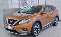 13 399 р. Защита переднего бампера (Ø42 мм, нержавейка) SLITKOFF  Nissan Murano  3 Z52 (2015-2022) дорестайлинг  с доставкой в г. Нижний Новгород. Увеличить фотографию 2