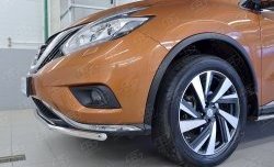 13 399 р. Защита переднего бампера (Ø42 мм, нержавейка) SLITKOFF  Nissan Murano  3 Z52 (2015-2022) дорестайлинг  с доставкой в г. Нижний Новгород. Увеличить фотографию 3