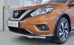 13 399 р. Защита переднего бампера (Ø42 мм, нержавейка) SLITKOFF  Nissan Murano  3 Z52 (2015-2022) дорестайлинг  с доставкой в г. Нижний Новгород. Увеличить фотографию 4