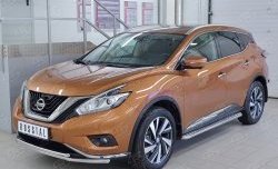 14 999 р. Защита переднего бампера (2 трубыØ42 мм, нержавейка) SLITKOFF Nissan Murano 3 Z52 дорестайлинг (2015-2022)  с доставкой в г. Нижний Новгород. Увеличить фотографию 2