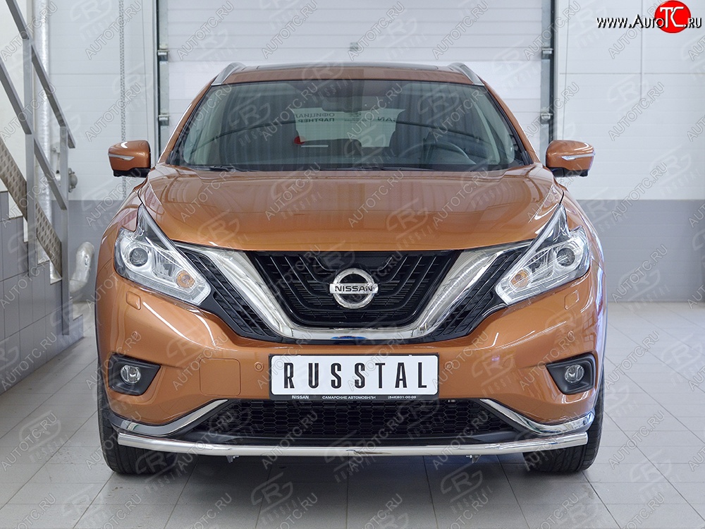 13 399 р. Защита переднего бампера (Ø42 мм, нержавейка) SLITKOFF  Nissan Murano  3 Z52 (2015-2022) дорестайлинг  с доставкой в г. Нижний Новгород