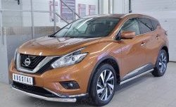 14 599 р. Защита переднего бампера (Ø63 мм, нержавейка) SLITKOFF Nissan Murano 3 Z52 дорестайлинг (2015-2022)  с доставкой в г. Нижний Новгород. Увеличить фотографию 2