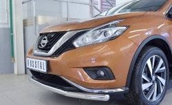 14 599 р. Защита переднего бампера (Ø63 мм, нержавейка) SLITKOFF Nissan Murano 3 Z52 дорестайлинг (2015-2022)  с доставкой в г. Нижний Новгород. Увеличить фотографию 4