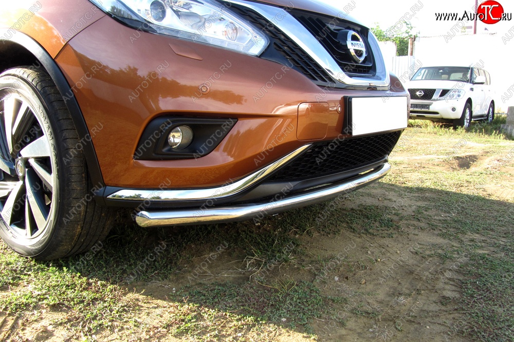 14 449 р. Одинарная защита переднего бампера диаметром 57 мм Slitkoff  Nissan Murano  3 Z52 (2015-2022) дорестайлинг (Нержавейка, Полированная)  с доставкой в г. Нижний Новгород