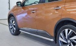 16 299 р. Защита порогов из круглой трубы диаметром 63 мм SLITKOFF Nissan Murano 3 Z52 дорестайлинг (2015-2022)  с доставкой в г. Нижний Новгород. Увеличить фотографию 3