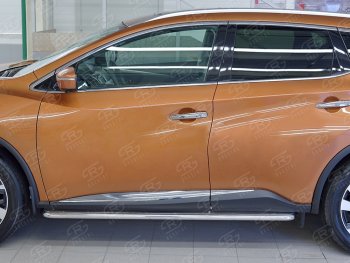 30 999 р. Широкая защита порогов с трубой диаметром 42 мм SLITKOFF v3  Nissan Murano  3 Z52 (2015-2025) дорестайлинг, рестайлинг  с доставкой в г. Нижний Новгород. Увеличить фотографию 3