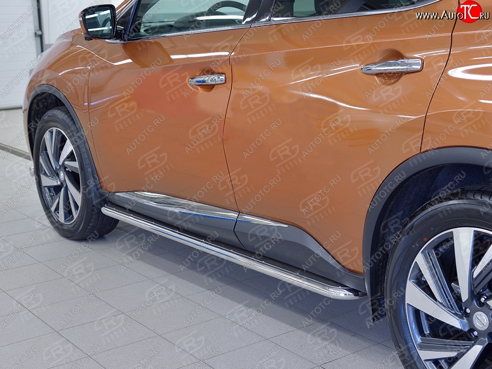 30 999 р. Широкая защита порогов с трубой диаметром 42 мм SLITKOFF v3  Nissan Murano  3 Z52 (2015-2025) дорестайлинг, рестайлинг  с доставкой в г. Нижний Новгород