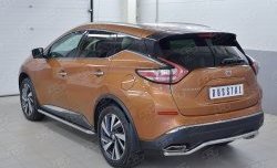 12 499 р. Защита заднего бампера (Ø42 мм волна, нержавейка) SLITKOFF Nissan Murano 3 Z52 дорестайлинг (2015-2022)  с доставкой в г. Нижний Новгород. Увеличить фотографию 2