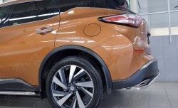 12 499 р. Защита заднего бампера (Ø42 мм волна, нержавейка) SLITKOFF Nissan Murano 3 Z52 дорестайлинг (2015-2022)  с доставкой в г. Нижний Новгород. Увеличить фотографию 3