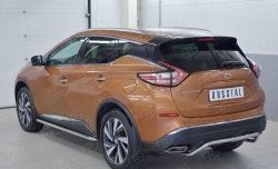 12 499 р. Защита заднего бампера (Ø42 мм волна под машину, нержавейка) SLITKOFF Nissan Murano 3 Z52 дорестайлинг (2015-2022)  с доставкой в г. Нижний Новгород. Увеличить фотографию 2