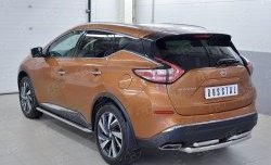 16 699 р. Защита заднего бампера (2 трубы Ø63 и 42 мм, нержавейка) SLITKOFF Nissan Murano 3 Z52 дорестайлинг (2015-2022)  с доставкой в г. Нижний Новгород. Увеличить фотографию 2