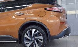 16 699 р. Защита заднего бампера (2 трубы Ø63 и 42 мм, нержавейка) SLITKOFF Nissan Murano 3 Z52 дорестайлинг (2015-2022)  с доставкой в г. Нижний Новгород. Увеличить фотографию 3