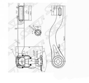 Левый наконечник рулевой тяги SAT Nissan Navara 2 D40 дорестайлинг (2004-2010)