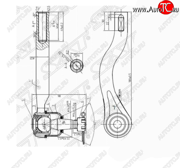 719 р. Правый наконечник рулевой тяги SAT  Nissan Navara  2 D40 (2004-2010) дорестайлинг  с доставкой в г. Нижний Новгород